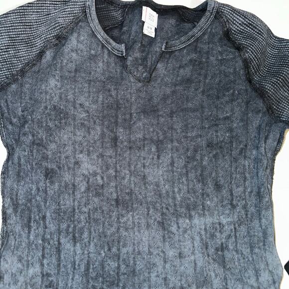 Urban outfitters bdg pointelle baby tee waffle long sleeve sz m - Picture 2 of 5